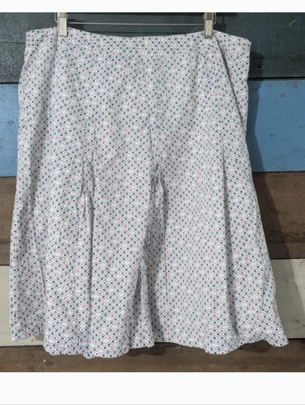 Oscar de la Renta 16w Lined Art Deco Starburst Midrise Flare Cotton Skirt E